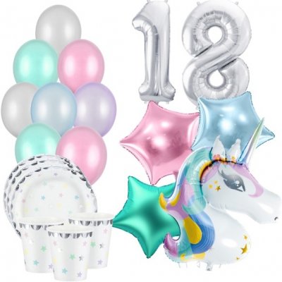 MojeParty Party set Unicorn stars pro 6 osob s balónky – Zboží Dáma