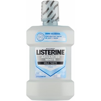 Listerine Advanced White ústní voda s bělicím účinkem příchuť Clean Mint (Multi-Action Mouthwash) 1000 ml – Zbozi.Blesk.cz