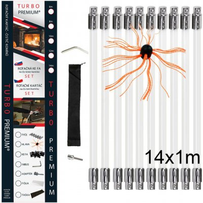 Turbo Premium Rotační kartáč na čištění komína set 14 m – Hledejceny.cz
