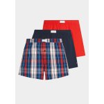 Tommy Hilfiger pánské trenýrky 3P WOVEN BOXER PRINT UM0UM02847 0W1 červené-tm.modré-káro – Zbozi.Blesk.cz