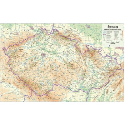 ČR obecně zeměpisná nástěnná mapa 198 x 126 cm, laminovaná s očky – Zbozi.Blesk.cz