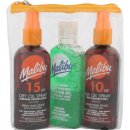 Malibu Sun Travel suchý olej na opalování SPF15 100 ml + suchý olej na opalování SPF10 100 ml + gel po opalování Aloe Vera 100 ml dárková sada