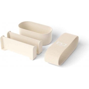 MonBento sada přihrádek a elastická páska pro svačinové boxy Original Beige Natural béžová