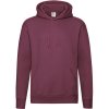 Pánská mikina Fruit of the Loom Mikina Premium Hooded Sweat s kapucí COT-16215237001 Burgundová