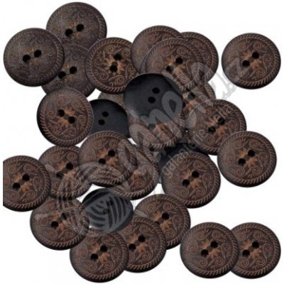 Knoflík dřevěný s ornamentem 18mm – Hledejceny.cz
