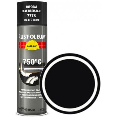 Rust-Oleum Tepelně odolná barva ve spreji Heat Resistant Aerosol 750°C / 500 ml Matná černá (Matt Black)