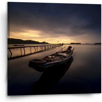 Sablio Obraz Loďka na jezeře 2 - 110x110 cm – Hledejceny.cz