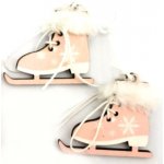 Brusle závěs dřevěná růžová pár malý – Zboží Mobilmania