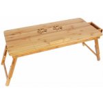 SONGMICS Stolek pod notebook bambusový, odvětrávání, úložný šuplík, šířka 89 cm – Zboží Živě