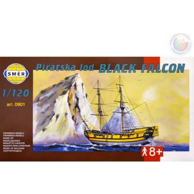 Směr Model Falcon Pirátská loď 24 7x27 6cm v krabici 34x19x5 5cm černá 1:120