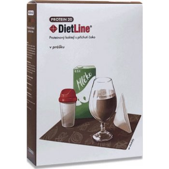 DietLine PROTEIN 20 proteinový koktejl s příchutí čoko 3 x 25 g