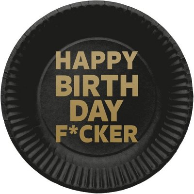 Folat Papírové talířky Happy Birthday F*CKER 23 cm