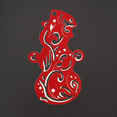 AMADEA Dřevěná ozdoba červená sněhulák 6 cm – Zboží Mobilmania