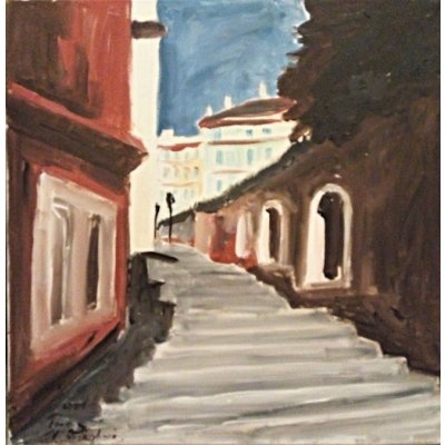 Věra Orzághová: Staré zámecké schody / The Old Castle Steps, 50x50 cm – Zboží Mobilmania