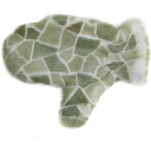 Splus Kožešinová masážní rukavice z králičí kožešiny MAR38 zeleno bílá