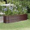 Květináč a truhlík zahrada-XL Vyvýšený záhon práškově lakovaná ocel 296x80x68 cm hnědý