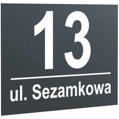 Číslo domu, domovní tabulka 32x21 šedá antracit dibond hliníková cedule – Hledejceny.cz