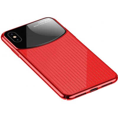 Pouzdro USAMS Apple iPhone Xs Max - sklo / plast - červené