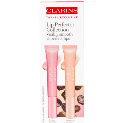 Clarins LS SET Lip Gloss N° 01 Rose Shimm.12 ml + Lip Gloss N° 02 Apricot Shimm.12ml