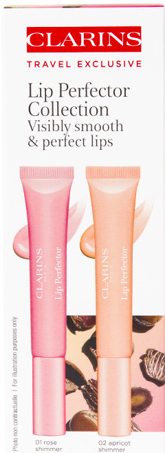 Clarins LS SET Lip Gloss N° 01 Rose Shimm.12 ml + Lip Gloss N° 02 Apricot Shimm.12ml