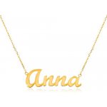 Šperky eshop Zlatý nastavitelný se jménem Anna jemný blýskavý řetízek S3GG198.14 – Zboží Mobilmania