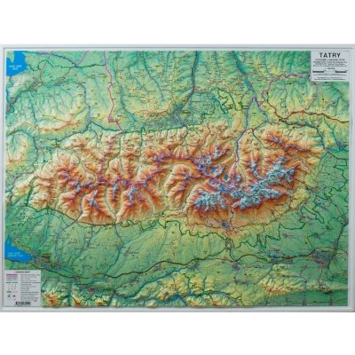 Kartografie HP Tatry - nástěnná plastická mapa Varianta: bez rámu, Provedení: plastická mapa