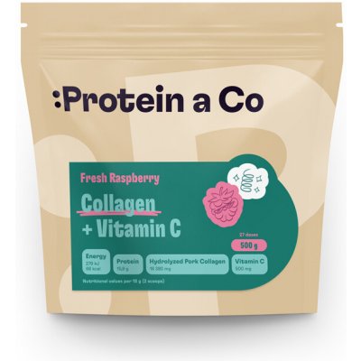 Protein a Co Protein&Co. Kolagen + vitamín C Fresh raspberry 500 g – Hledejceny.cz