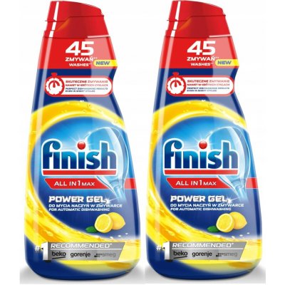Sada Finish All in1 Max Gel pro mytí nádobí v myčce 2 x 900 ml – Sleviste.cz