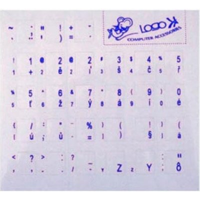 Přelepky na klávesnici PremiumCord CZ modré Přelepky na klávesnici, CZ, modré pkczm – Zboží Živě