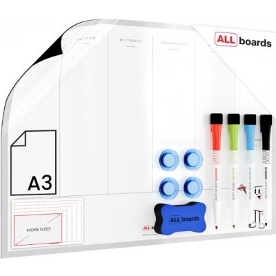 Allboards DEPLA3M Magnetický měsíční plánovač A3 na lednici - Německá jazyková verze DEPLA3M – Zboží Živě