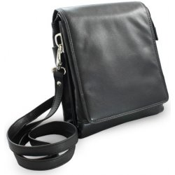 Velký černý kožený pánský crossbag 215-2185-60