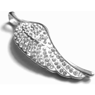 Steel Jewelry Přívěsek andělské křídlo s krystalky z chirurgické oceli PR606015