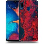 Pouzdro Picasee silikonové Samsung Galaxy A20e A202F - Organic red čiré