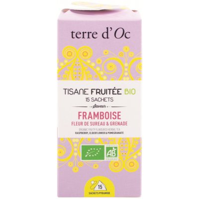 Terre d'Oc Framboise Fleur de Sureau & Grenade BIO ovocno bylinný čaj 15 čajových sáčků – Hledejceny.cz