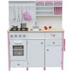 Dětská kuchyňka LEANToys Dětská dřevěná kuchyňka růžovo-bílá