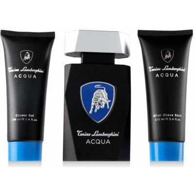 Lamborghini Acqua Men EDT 125 ml + sprchový gel 100 ml + balzám po holení 100 ml dárková sada – Sleviste.cz