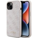 Pouzdro Guess iPhone 15 Pro 4G Metal Gold Logo růžové – Zboží Mobilmania