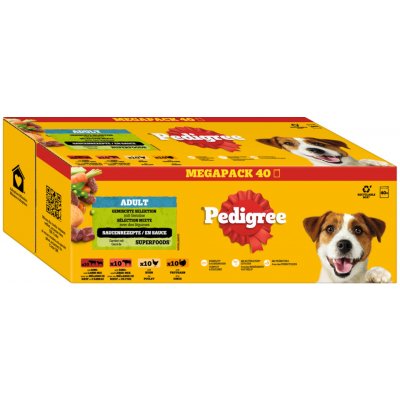 Pedigree smíšený výběr v omáčce 4 druhy 40 x 100 g – Hledejceny.cz