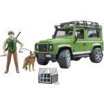 Bruder 2587 Land Rover Defender figurka myslivce a psa