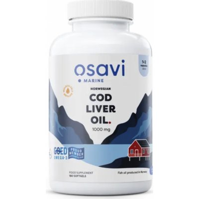 Osavi Norwegian Cod Liver Oil Norský olej z tresčích jater citrón 1000 mg 180 kapslí – Hledejceny.cz