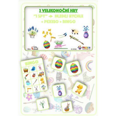 Velikonoční soubor her Pexeso Bingo a Hledej rychle 3 v 1 – Zboží Mobilmania