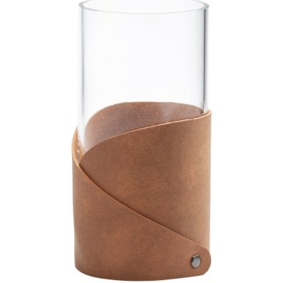 Váza FOLD NUPO 15 cm, přírodní, kůže / sklo, LIND DNA – Hledejceny.cz