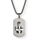 Master of the House Dog Tag Stainless Steel Brushed - psí známka s řetízkem – Zboží Dáma