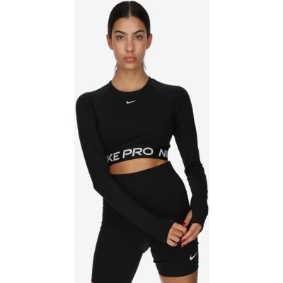 Nike Pro DF 365 CROP LS-010 BLACK/WHITE Černá – Zboží Dáma