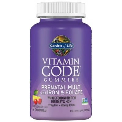 Garden of Life Vitamin Code Multivitamín pro těhotné ženy + železo a kyselina listová 90 gumídků – Hledejceny.cz