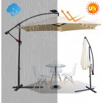 Jopassy 3,5m slunečník UV40+ Camping Pendulum Umbrella Pavilion LED Solar Garden Umbrella with LED Béžová – Zbozi.Blesk.cz