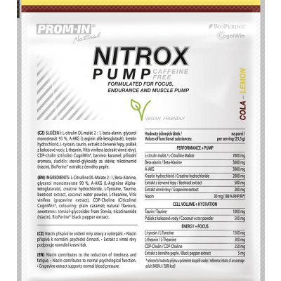 PROM-IN Nitrox Pump Caffeine - Free Clean 23,5 g – Hledejceny.cz