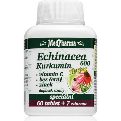 MedPharma Echinacea 600 Forte kurkumin vit. C bez černý zinek 67 tablet – Zboží Mobilmania