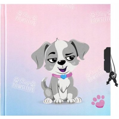 Diář se zámkem Cute Dog 13x13cm,60l linkovaný – Zboží Mobilmania