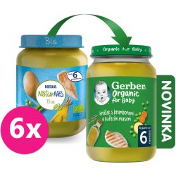 GERBER Organic hrášek s bramborami a kuřecím masem 6x190 g​​